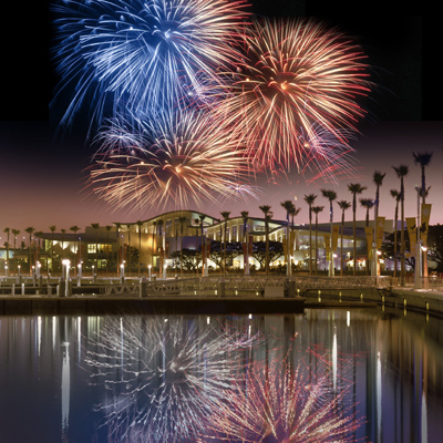 Fireworks over the Aquarium of the Pacific