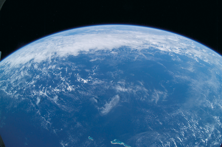 Earth from space showing Pacific Ocean