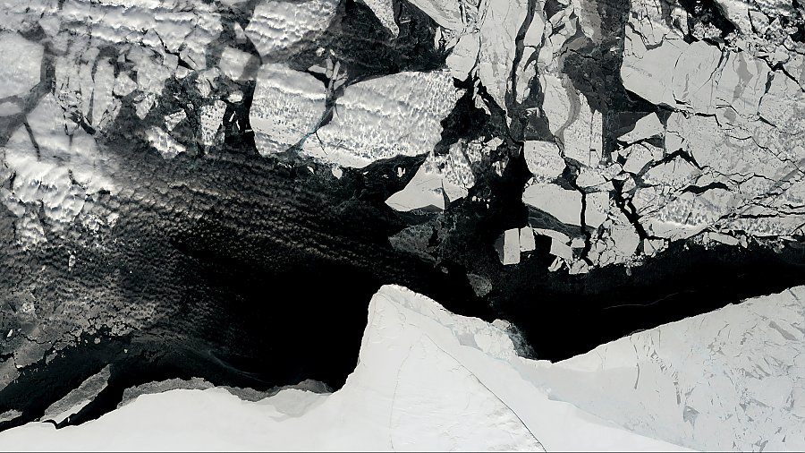 Landsat 8 image of broken ice