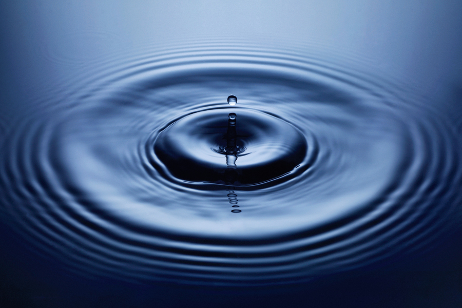 water droplet creating ripples