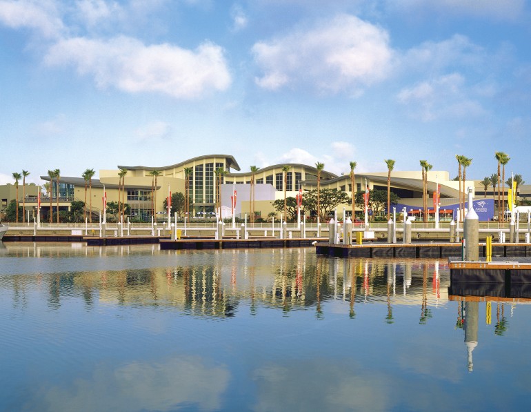 Aquarium exterior view from harbor art