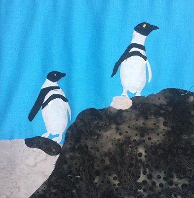 20th anniversary quilt square featuring penguins