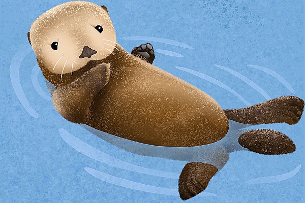 Babies! otter key art with blue background