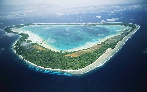 Aerial view of Kiribati