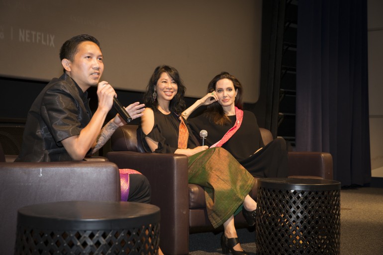 Ly, Loung, and Jolie in the q&A