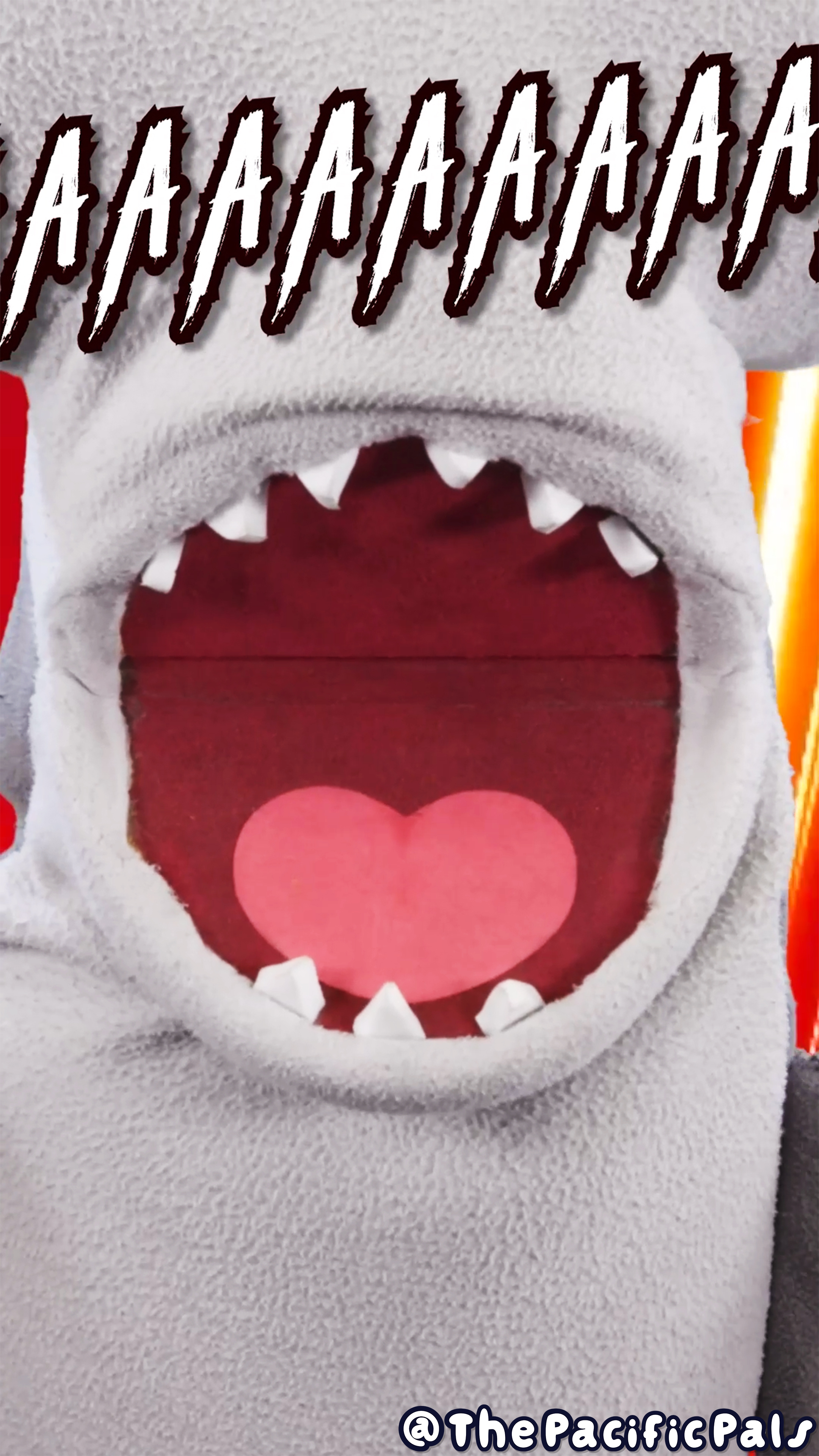 Seymour Shark’s close-up mouth as he screams.